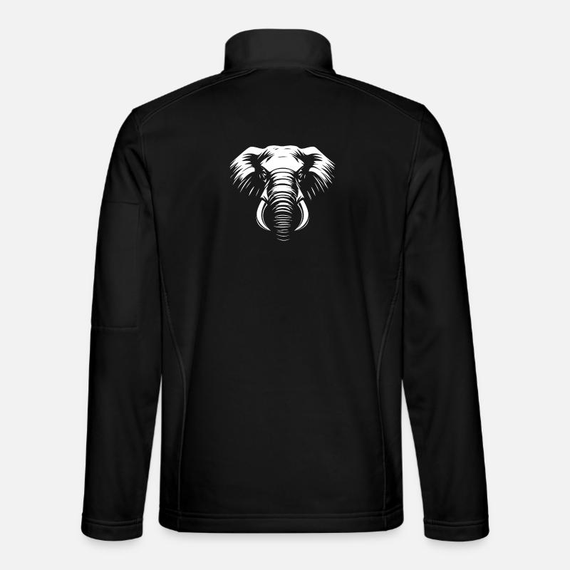Elefant weiß :) - Unisex Softshelljacke - Schwarz