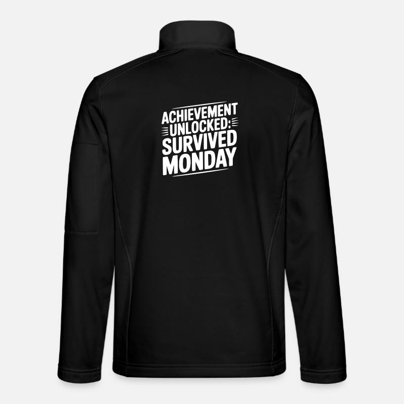 Achievement Unlocked Survived Monday - Unisex Softshell Jacket - black