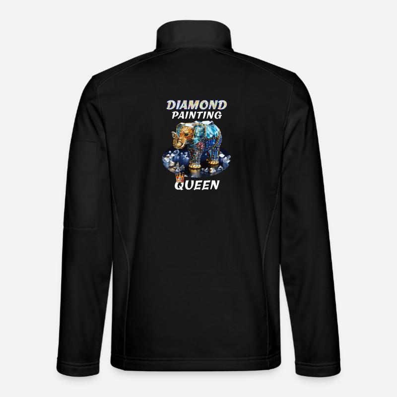 DIAMOND ELEPHANT DIAMOND PAINTING QUEEN - Unisex Softshell Jacket - black