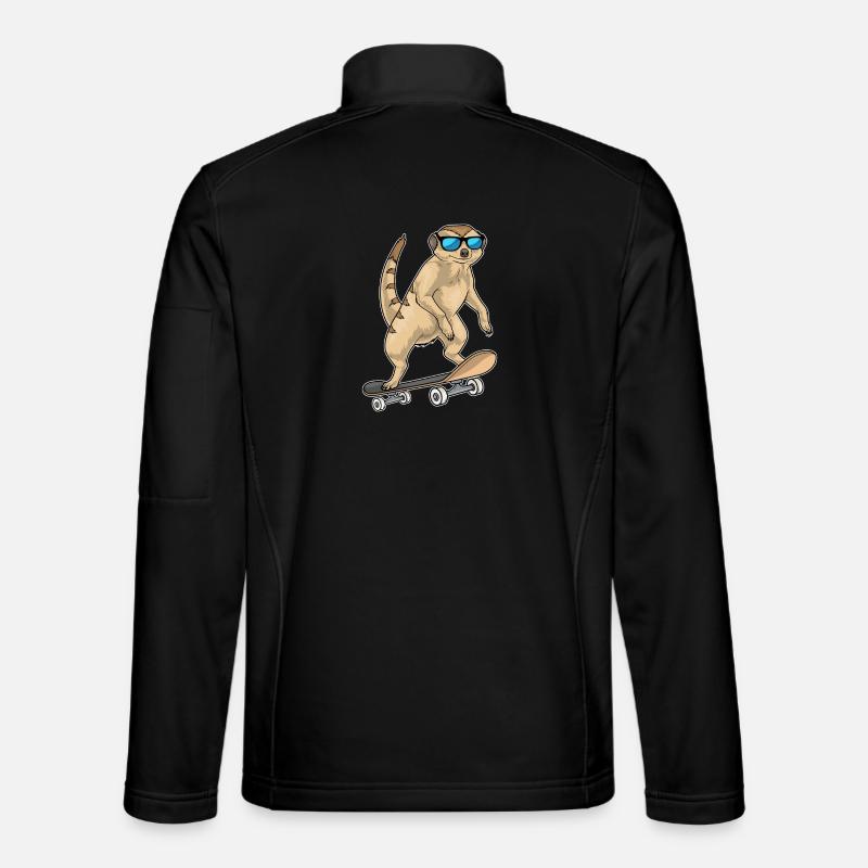 Meerkat Skater Skateboard - Unisex Softshell Jacket - black
