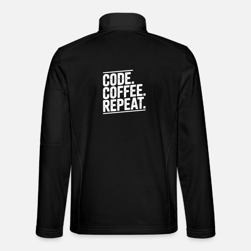 Code Coffee Repeat - Unisex Softshell Jacket - black