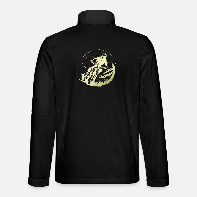 Mountain Bike Bicycle Silhouette - Unisex Softshell Jacket - black