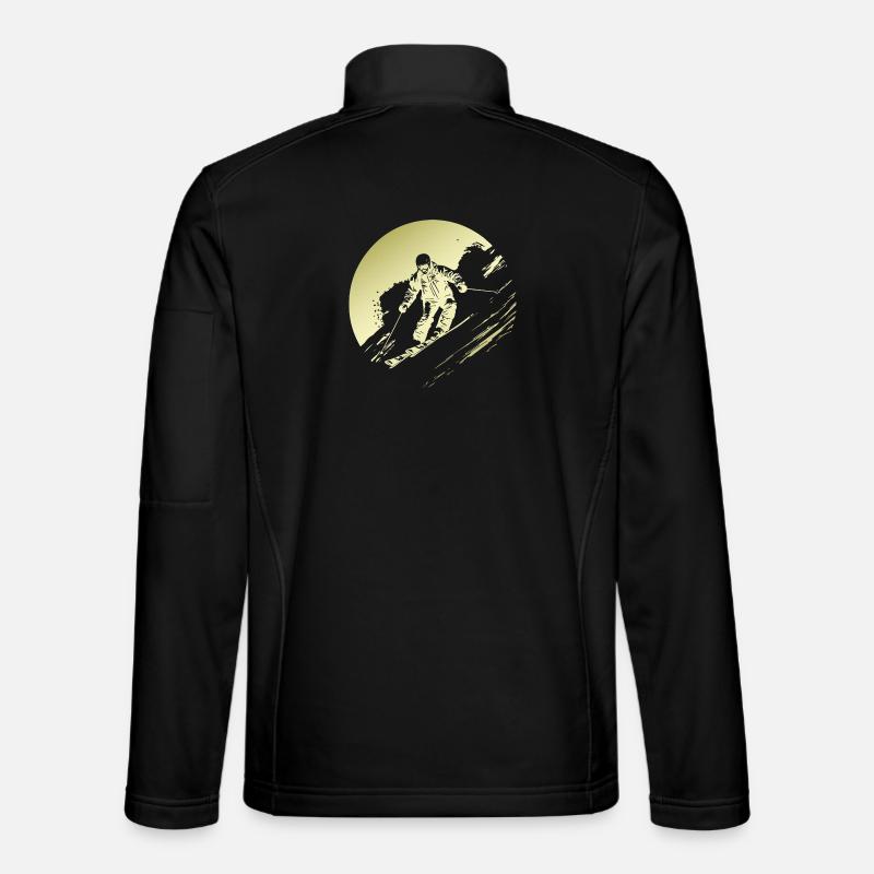Ski Fahren Skiing Silhouette - Unisex Softshell Jacket - black