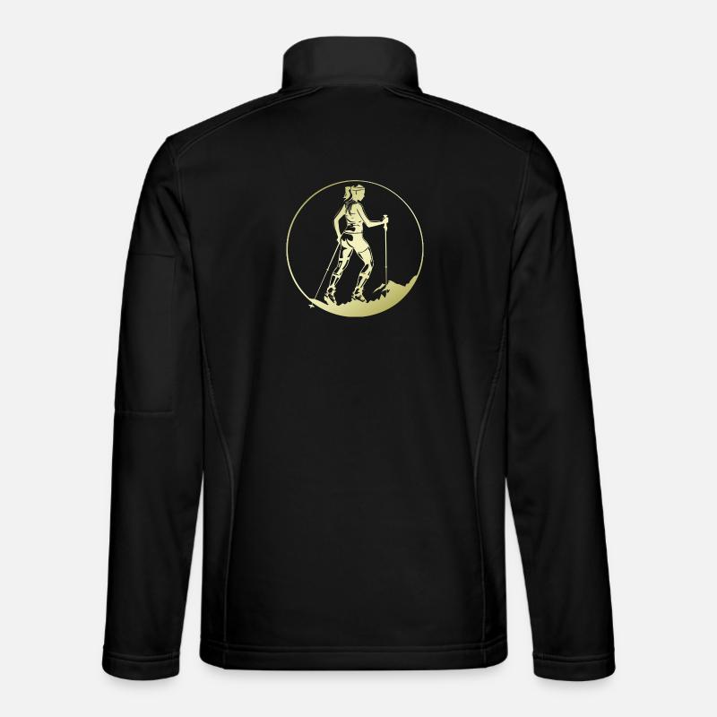 Nordic Walking Silhouette - Unisex Softshelljacke - Schwarz