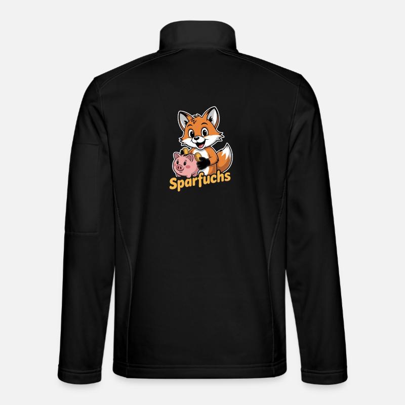 Sparfuchs Mit Sparschwein Und Muenzen - Unisex Softshelljacke - Schwarz