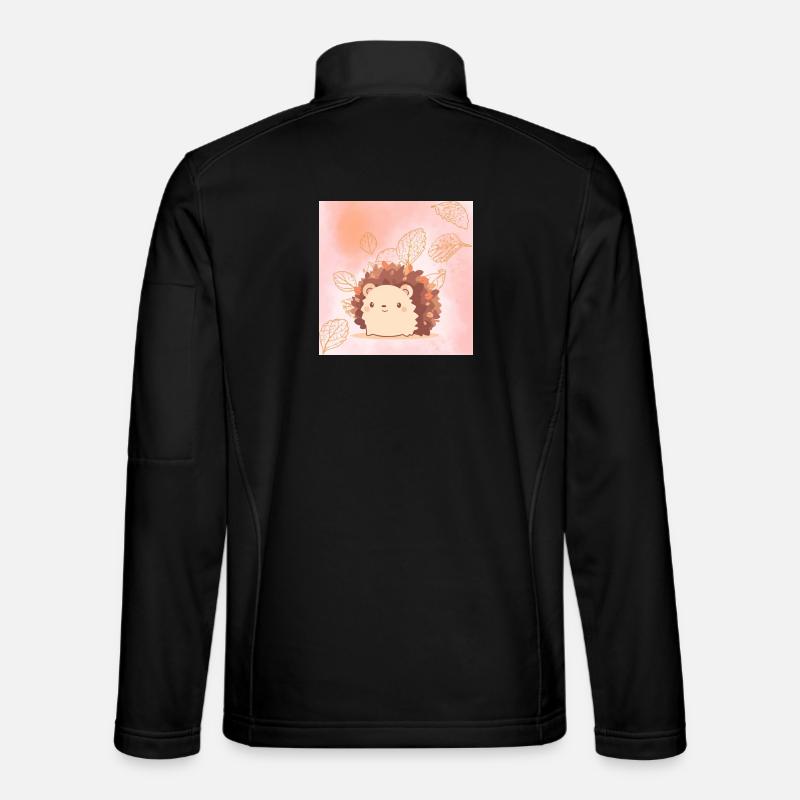 cute hedgehog - Unisex Softshell Jacket - black