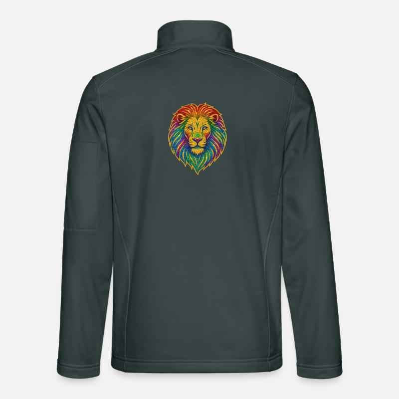 Rainbow Lion Glitter Motif Unisex Softshell Jacket