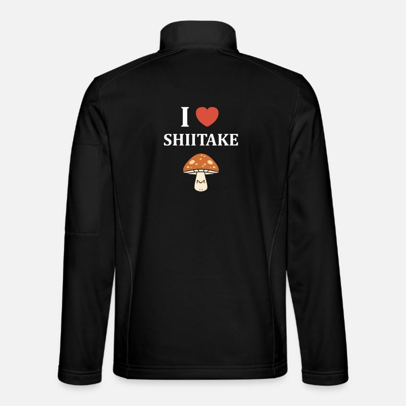 I like Shiitake kawaii mushroom - Unisex Softshell Jacket - black
