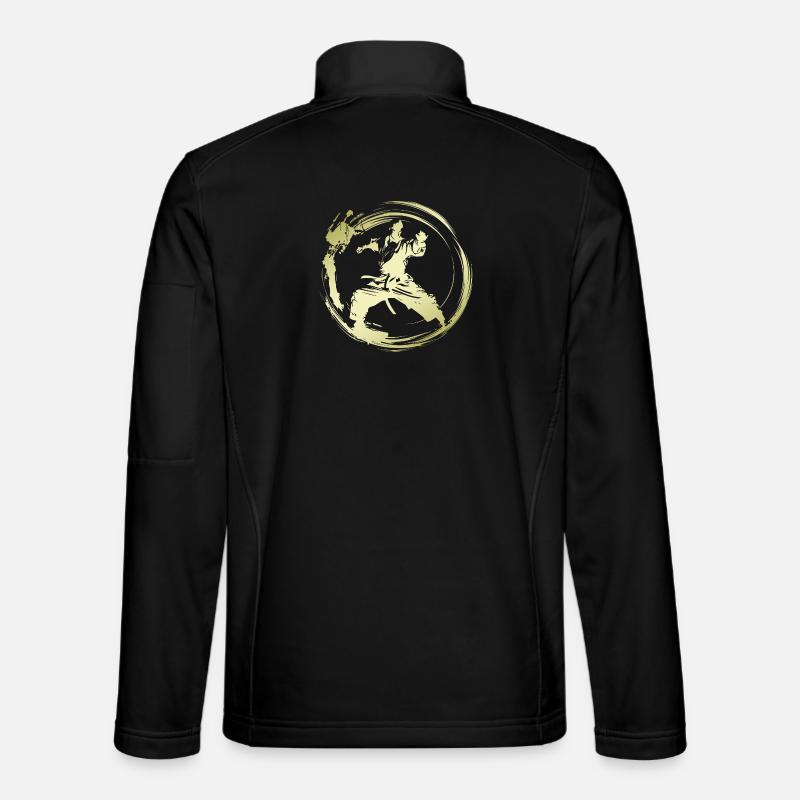 Karate Silhouette Fighter - Unisex Softshell Jacket - black