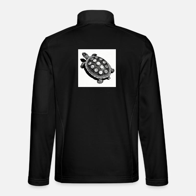 Coin Turtle Geometry - Unisex Softshell Jacket - black