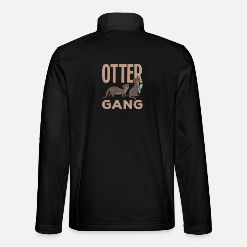 Seeotterbande Cartoon Otter - Unisex Softshelljacke - Schwarz
