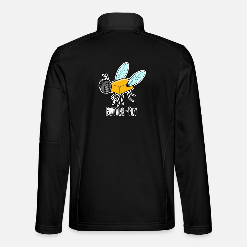 Butter-Fly - Butter Fliege Flachwitz - Unisex Softshelljacke - Schwarz