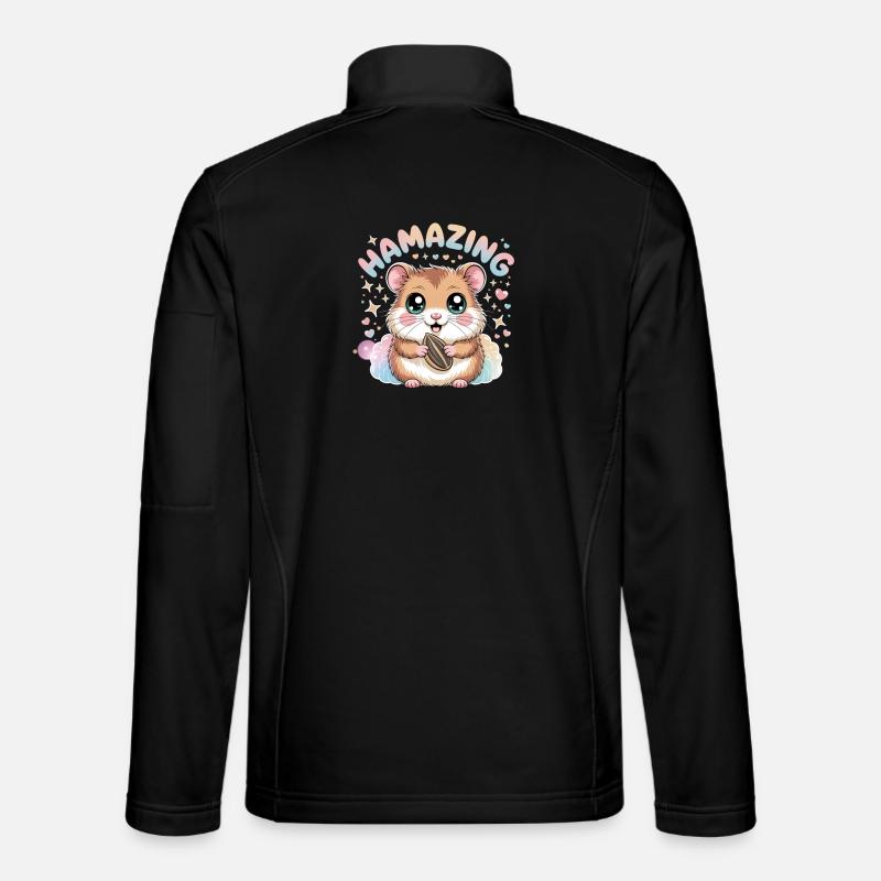 Hamazing Kawaii Hamster Seed Hearts - Unisex Softshell Jacket - black
