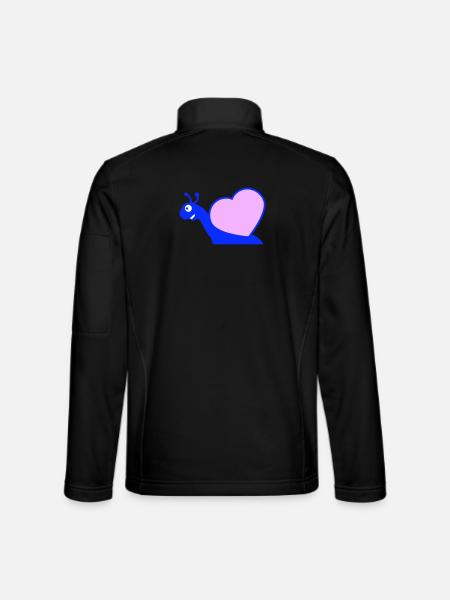 Schnecke Herz Schneckenhaus süß Liebe romantisch - Unisex Softshelljacke - Schwarz - Hinten