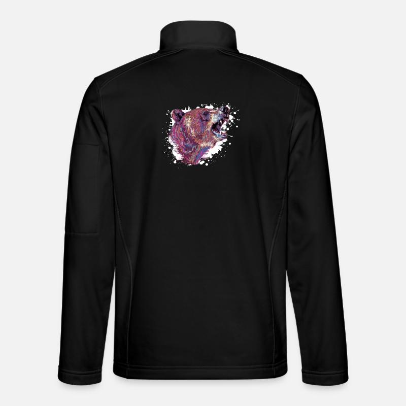 Tête d’ours Neon Splash - Veste en tissu softshell Unisexe - noir