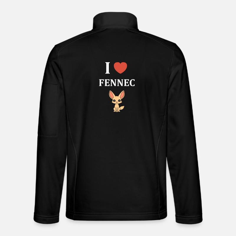 I love Fennec Cartoon - Unisex Softshell Jacket - black