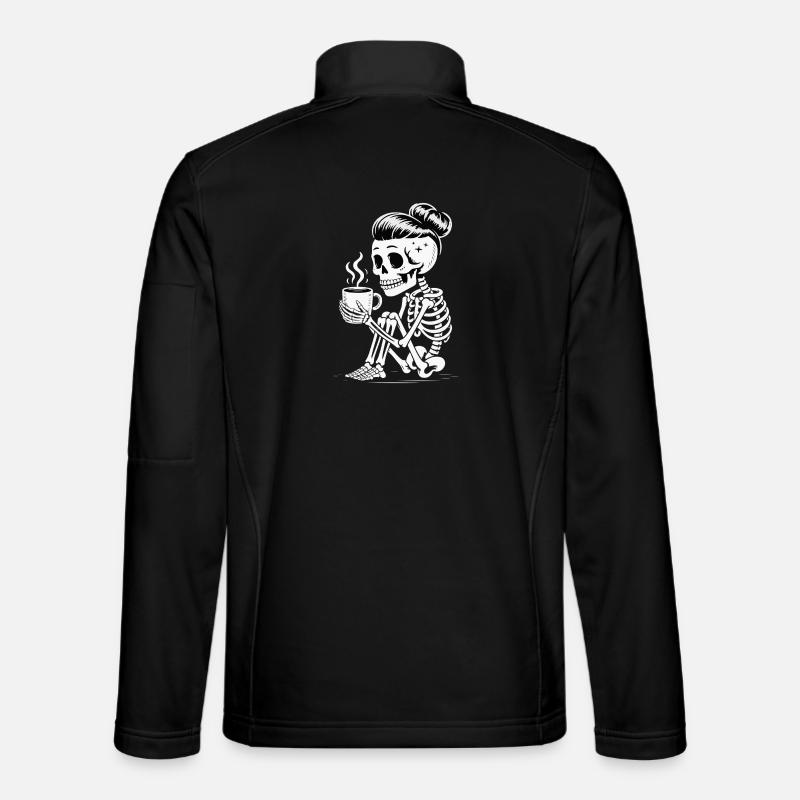 Skeleton Sipper Coffee - Unisex Softshell Jacket - black