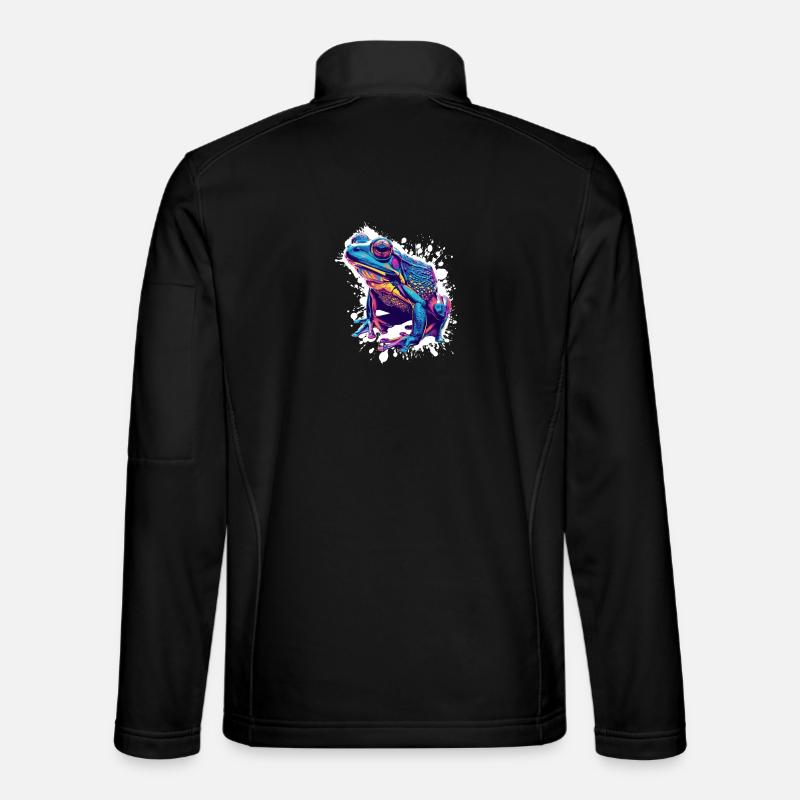 Neon Frog Splash Art - Unisex Softshell Jacket - black