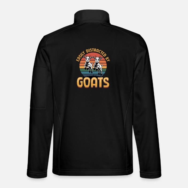 Funny Farm Animal Goat - Unisex Softshell Jacket - black