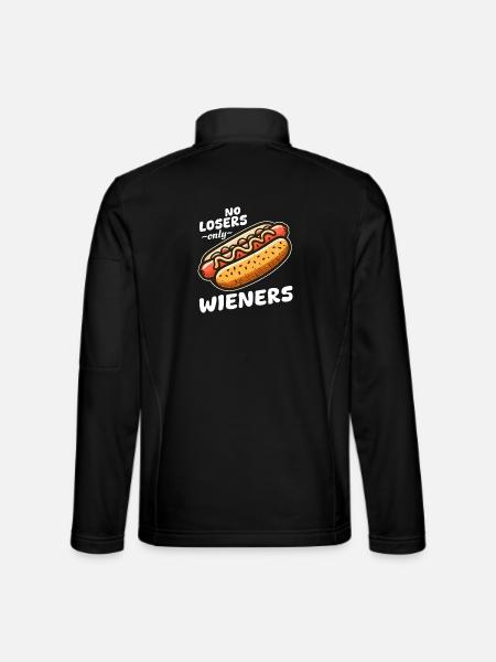 Hot dog No Losers Wieners - Unisex Softshell Jacket - black - Back