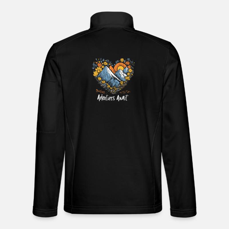 adventures await - Unisex Softshelljacke - Schwarz