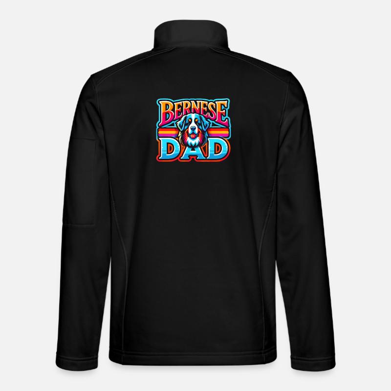 Berner Papa Regenbogen Retro, Hund Vater - Unisex Softshelljacke - Schwarz