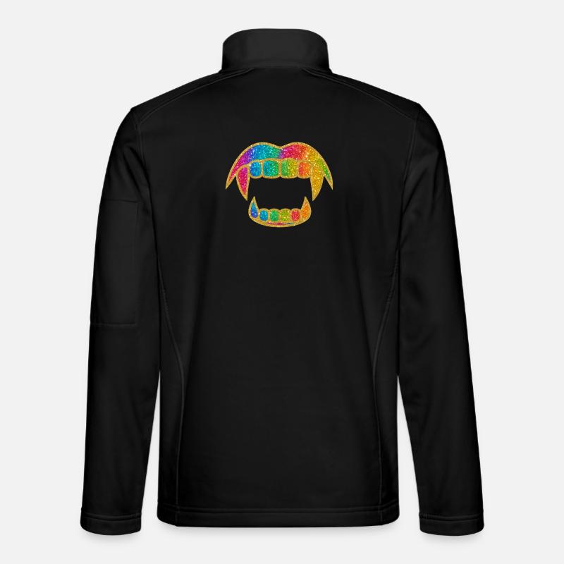 Rainbow Glitter Mouth - Unisex Softshell Jacket - black