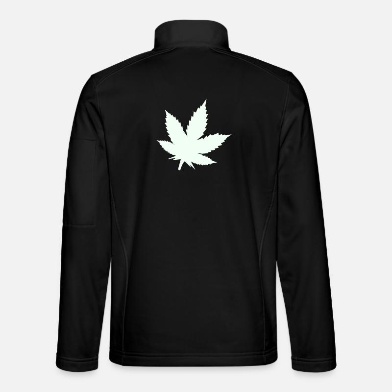 Feuille de Cannabis Silhouette Menthe - Veste en tissu softshell Unisexe - noir