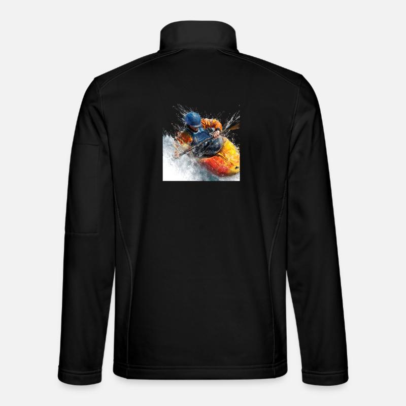 Wasserrausch Kajak im Wildwasser - Unisex Softshelljacke - Schwarz