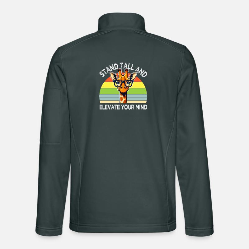 Inspirierende Giraffe mit Regenbogenbrille Unisex Softshelljacke