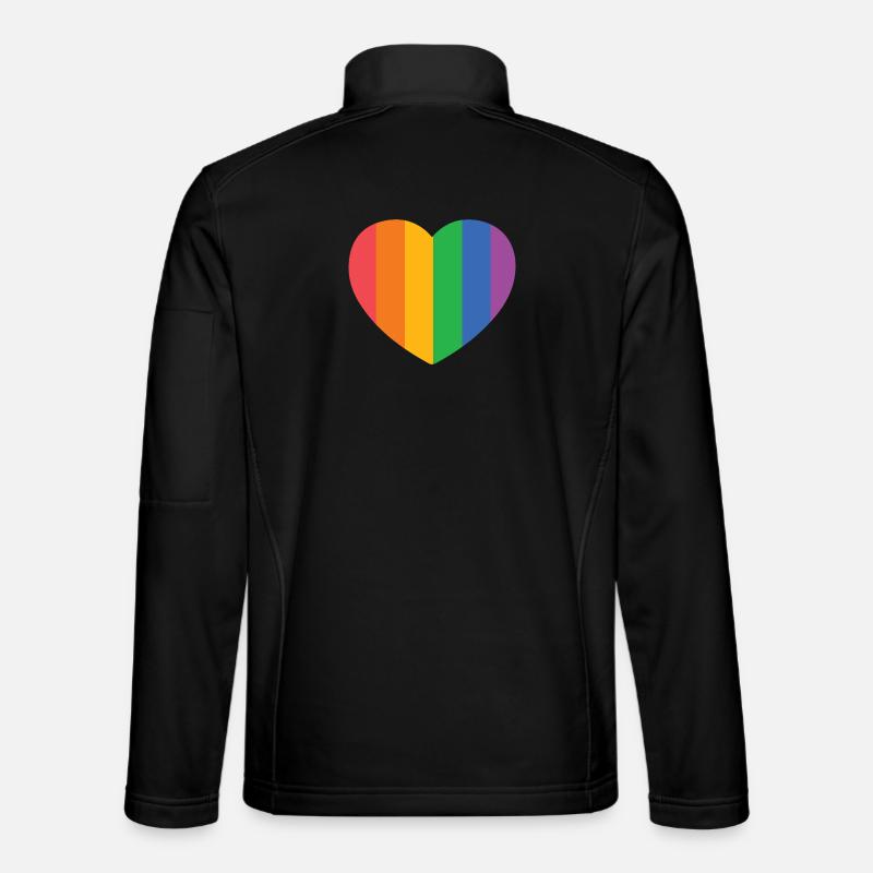 Heart with Pride Stripes Unisex Softshell Jacket