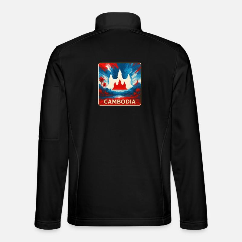 Cambodia – Angkor Wat Design - Unisex Softshell Jacket - black