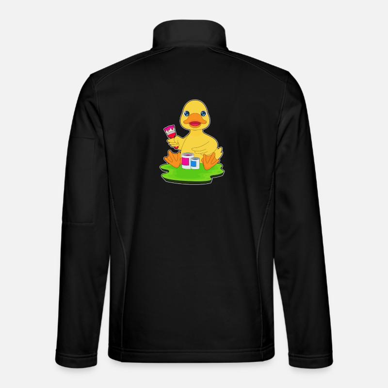 Duck Painter Brush Painting - Unisex Softshell Jacket - black