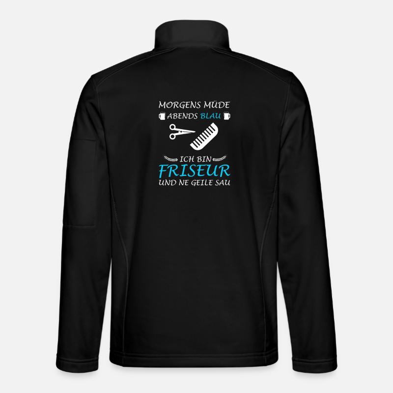 Coiffeur Coiffeur Coiffeur Dicton drôle - Veste en tissu softshell Unisexe - noir