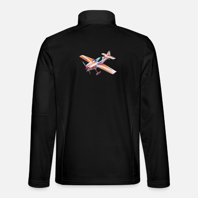 Buntes Radio-Control-Akrobatikflugzeug  - Unisex Softshelljacke - Schwarz