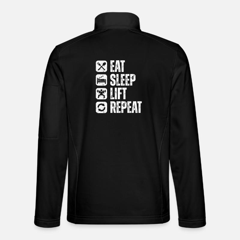 Eat Sleep Lift Repeat Shirt - Unisex Softshelljacke - Schwarz