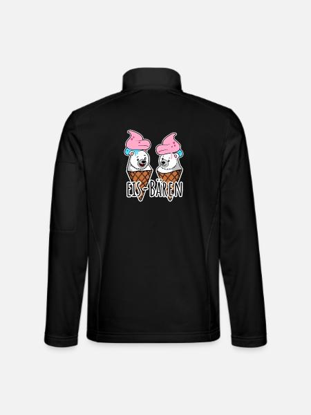 Deux délicieux oursons de crème glacée chez le glacier - Veste en tissu softshell Unisexe - noir - Dos