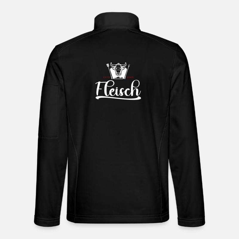 Fleisch Bullenkopf Grill Logo 2023 - Unisex Softshelljacke - Schwarz