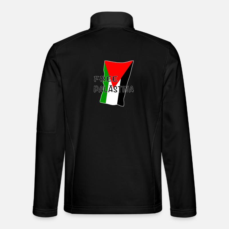 Free Palestine Flag Design - Unisex Softshell Jacket - black