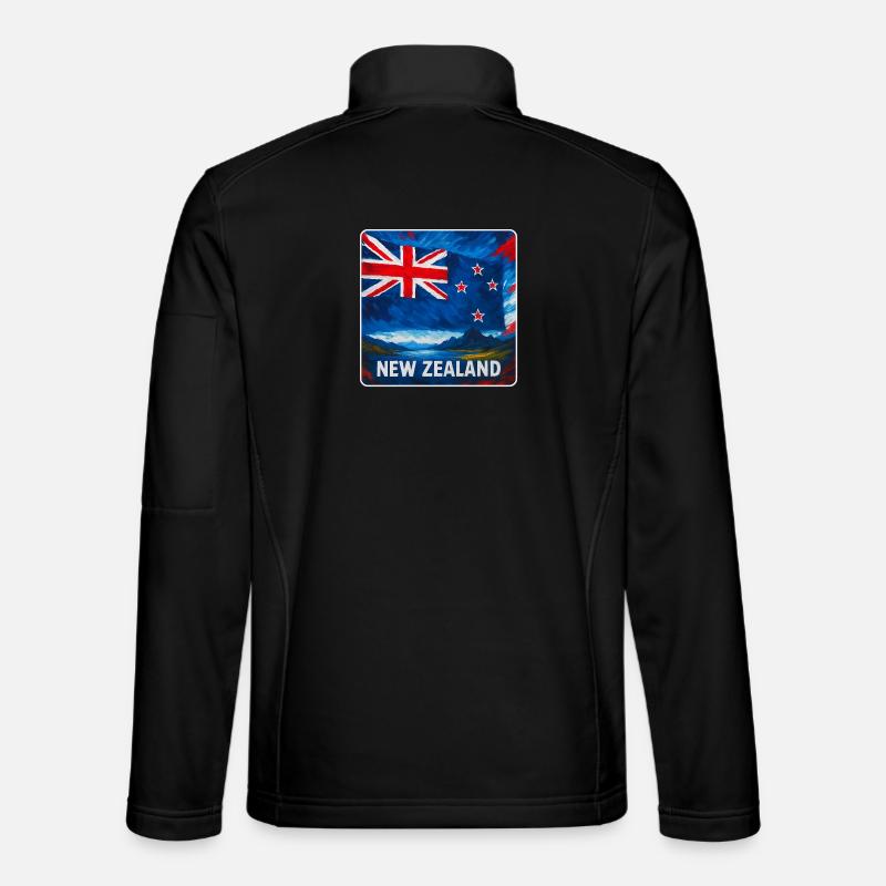 Neuseeland Flaggen Design - Unisex Softshelljacke - Schwarz