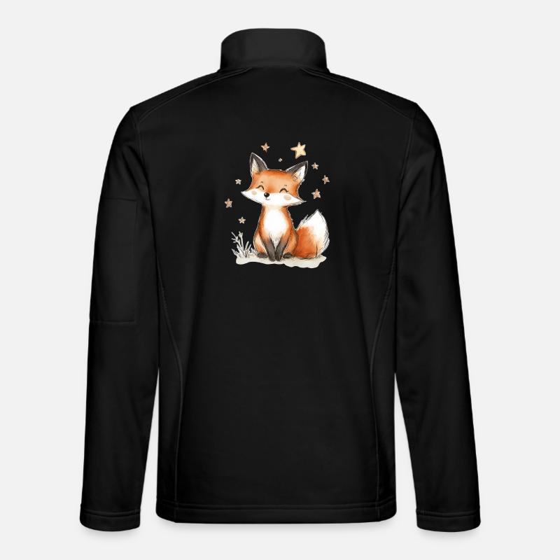 Fox and Stars - Unisex Softshell Jacket - black