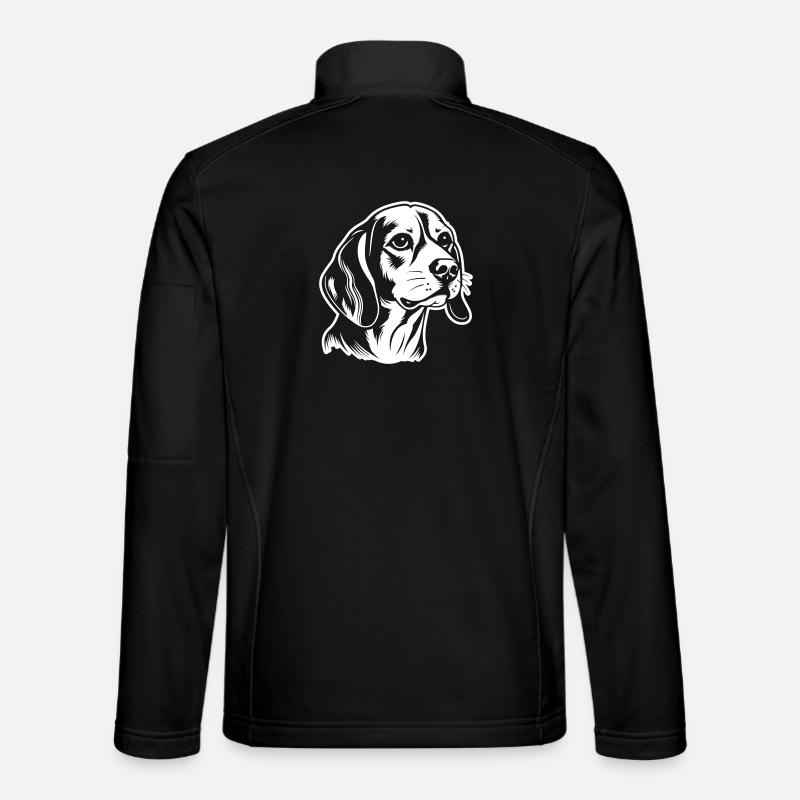 Beagle Hund Kopf - Unisex Softshelljacke - Schwarz