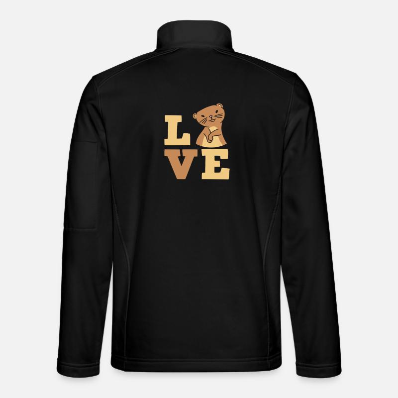 Seeotter Cartoon Liebe - Unisex Softshelljacke - Schwarz