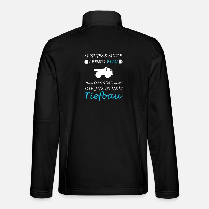 Tiefbau Tiefbauer Straßenbau Bagger Fahrer baggern - Unisex Softshelljacke - Schwarz