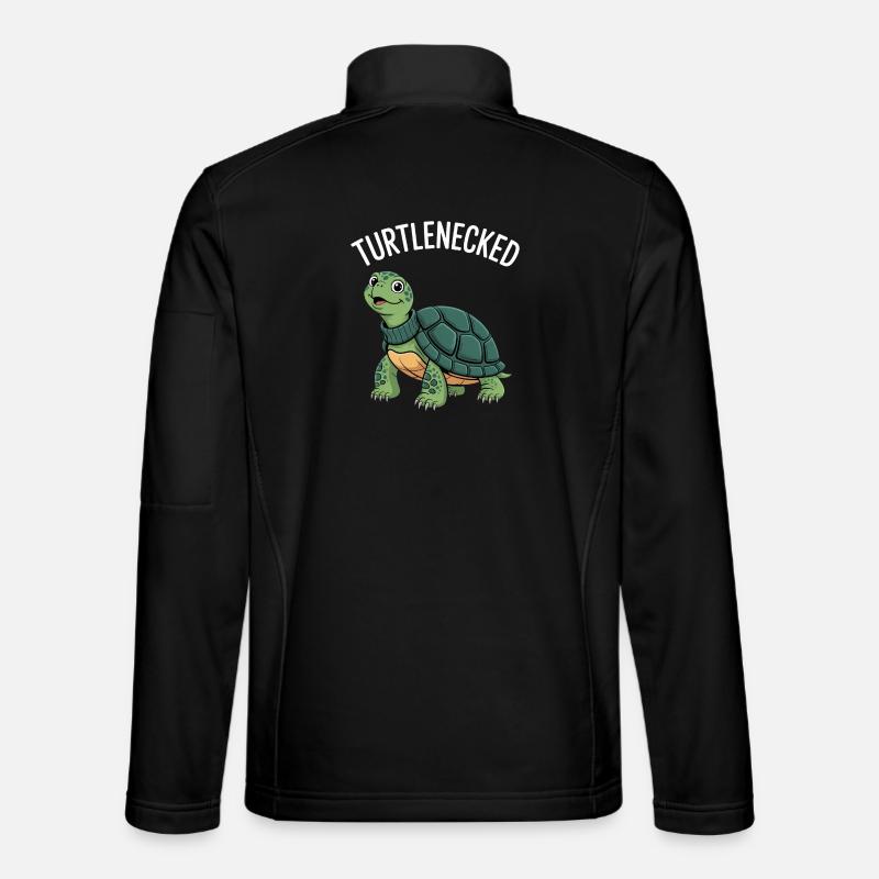 Turtlenecked Turtle Pun Humor - Unisex Softshell Jacket - black