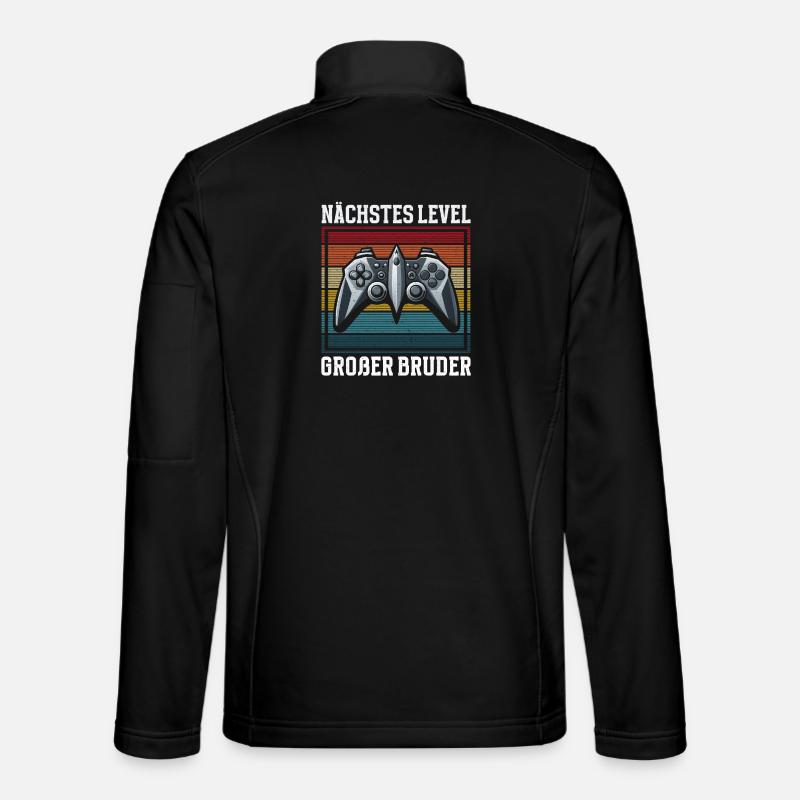 Nächstes Level Großer Bruder Ankündigung Zocken - Unisex Softshelljacke - Schwarz