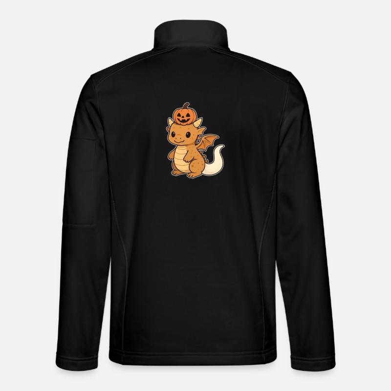 Kürbisdrache Kawaii Halloween - Unisex Softshelljacke - Schwarz