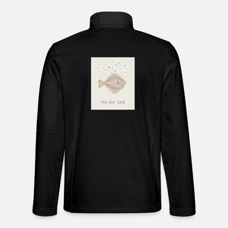 Mon cher Scholli fish design - Veste en tissu softshell Unisexe - noir