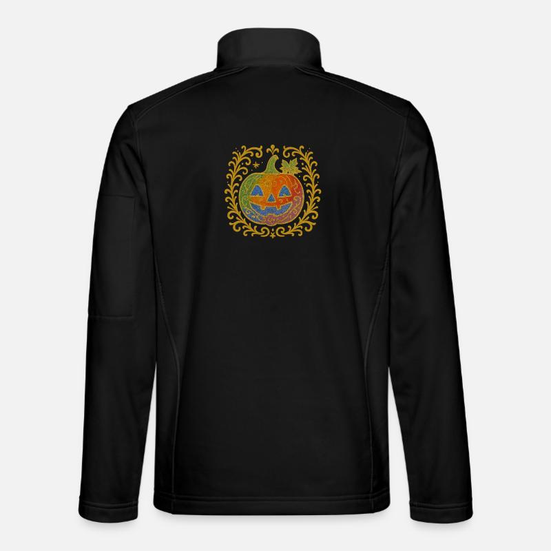 Ornamentierter Glitzerkürbis - Unisex Softshelljacke - Schwarz