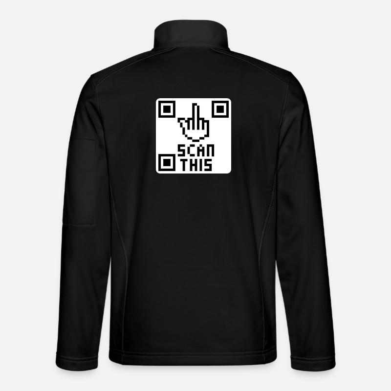 QRcode middle finger - Unisex Softshell Jacket - black